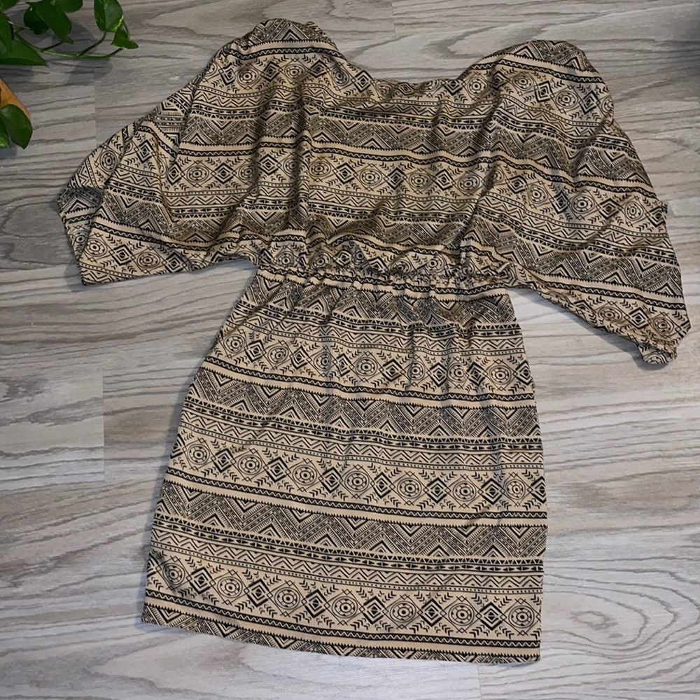 Hello Miss Aztec Print Dress Medium